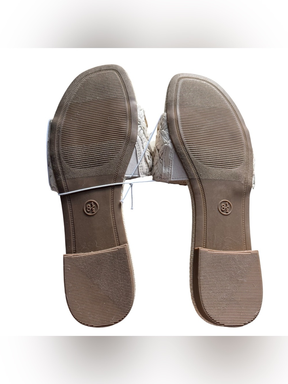 A New Day Raffia Woven Slide Sandals Cream Size 8.5 NWT - Picture 3 of 6